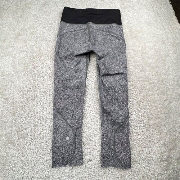 Lululemon Run The Day Crop Fractal Dark Starlight Black Gray - Picture 3 of 14